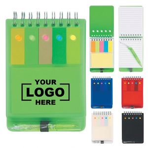 Custom Business Waterproof Plastic Cover Notebook Promotion Spiral Notebook With Sticky <b>Notes</b> and Pen - Product Image 1
