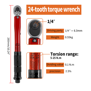 <span class=keywords><strong>Clé</strong></span> à outils professionnelle 0.5-2.5 KG-M 5 ~ <span class=keywords><strong>25</strong></span> N/m <span class=keywords><strong>Clé</strong></span> à cliquet d'entraînement de <span class=keywords><strong>1</strong></span>/4 pouces <span class=keywords><strong>Clé</strong></span> <span class=keywords><strong>dynamométrique</strong></span> - Product Image 3