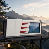 Maison préfabriquée de luxe, capsule spatiale, maison modulaire miniature, maison préfabriquée en conteneur pour complexe hôtelier