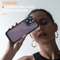 Coque de téléphone LeYi antichoc transparente avec dos rigide et bords souples, protection en verre pour l'appareil photo, pour iPhone 15 Pro Max Plus