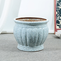 Pot de fleurs en céramique de grande taille pour jardin moderne avec glaçure colorée, pot de plante d'intérieur, pots et jardinières de jardin d'extérieur