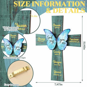 Mariposa cristiana Oración inspiradora Inscrita Bendita <span class=keywords><strong>Cruz</strong></span> <span class=keywords><strong>de</strong></span> madera Versículo <span class=keywords><strong>DE</strong></span> <span class=keywords><strong>LA</strong></span> Biblia <span class=keywords><strong>Cruz</strong></span> <span class=keywords><strong>de</strong></span> madera Decoraciones <span class=keywords><strong>de</strong></span> pared para <span class=keywords><strong>la</strong></span> decoración del hogar - Product Image 2