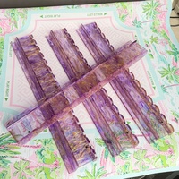 Support et poussoir pour tuiles de Mahjong américain en acrylique, bord ondulé, marbre violet doré, ensemble de supports pour tuiles de Mahjong, accessoires de Mahjong
