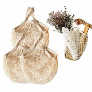 Sac fourre-tout en filet écologique de haute qualité en coton biologique pour fruits et légumes – Sac de courses réutilisable très prisé et fiable - Product Image 1