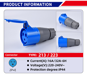IP44 cắm giấu hàng không kết nối điện và chính 3 nam Splitter Coupler 32A công nghiệp Ổ cắm điện - Product Image 2