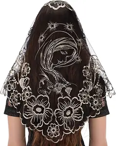 Embroidery High Quality Traditional Spanish Style Lace Mantilla Catholic Church Veil