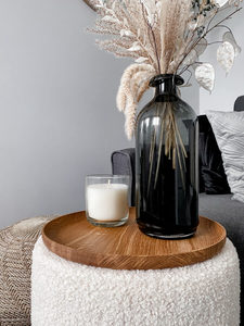 Assiette de service ronde en bois avec bord tourné, plusieurs tailles, chêne naturel, acacia, HORECA, gravure personnalisée OEM, Vietnam - Product Image 4