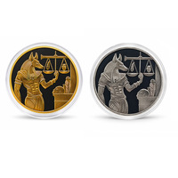 Pièce de monnaie mythologie antique 2026, bicolore, motif balance du gardien, plaqué or et argent, dans un boîtier acrylique