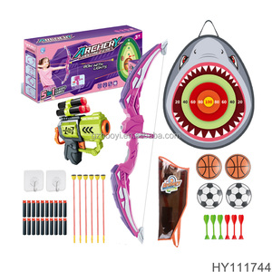 Jouets en plastique pour filles rose illuminé jeu de tir à l'arc arbalète et jeu de fléchettes balle lancer jouets Kit - Product Image 3