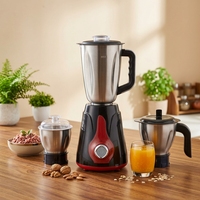 Blender Mixer Juicer 3-in-1 untuk Rumah Tangga, Kapasitas 1.5L, Wadah Stainless Steel, Motor Tembaga Murni, Tombol Tekan Multi-Kecepatan