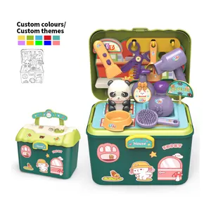 Leemook New Simulation Portable Storage House Box Pretend Play pet panda doll playhouse Kids care toy