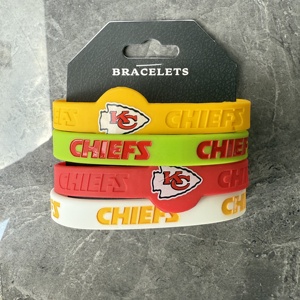 Custom HOT Silicone Wristband KC Chiefs Silicone Bracelet Wrist Engraved Luminous Bracelet