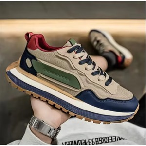 2025 New Men's Casual Genuine Leather Sports Shoes Trendy Thick Soled <b>Height</b> <b>Increasing</b> Chunky Dad with - Product Image 1