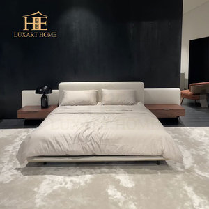 Set Camera da Letto Moderno di Lusso Stile Americano California King con Contenitore, Letto in Vera Pelle, Struttura in Legno di Betulla, Colore Personalizzabile - Product Image 3