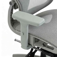 Chaise de bureau ergonomique contemporaine avec repose-pieds, dossier inclinable, soutien lombaire, en maille grise, base en nylon, pour école, chambre, achat en gros