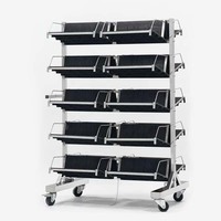 Chariot de retournement de circuits imprimés en acier inoxydable, personnalisable, avec panneau à fentes de 350 mm, antistatique, chariot à roulettes personnalisable à charge lourde pour l'électronique