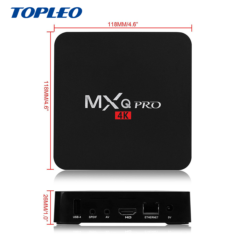 Prix bas bonne performance MXQ PRO 2G RAM 16G ROM android 7.1 ott tv box firmware 4 k upscaling tv décodeur