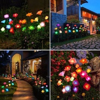 Bahan Baru Led tahan air luar ruangan lampu lanskap lampu mawar dekorasi rumah bunga mawar matahari 3/5/7 kepala Led