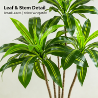 Grande plante artificielle vertes sur pied, Schefflera brésilienne haut de gamme en pot, décoration intérieure, fausses plantes de type Dragon