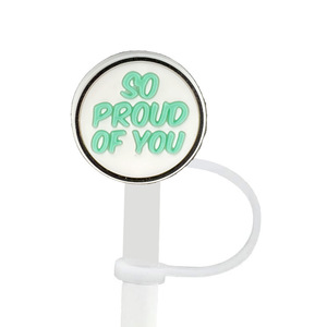 Juego de Adornos de Silicona <span class=keywords><strong>para</strong></span> Pajitas con Frases Positivas, Decoración Motivacional <span class=keywords><strong>para</strong></span> Vasos y Uso Diario, a Prueba de Polvo - Product Image 6