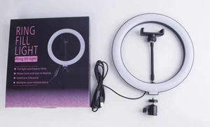 Anneau lumineux LED dimmable de 10 pouces pour Youtube/<span class=keywords><strong>Facebook</strong></span> Live, vidéo <span class=keywords><strong>en</strong></span> studio, maquillage, vente chaude sur Tiktok - Product Image 2