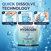 Tabletas Generadoras de Hidrógeno Molecular de Alta Potencia OEM 12PPM, Impulso Diario de Antioxidantes para Energía, Claridad Mental y Recuperación
