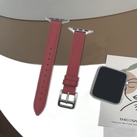 CHARM Bracelet en cuir véritable élégant et minimaliste en stock pour femmes, amincissant pour les bracelets de montre - iWatch 7/SE