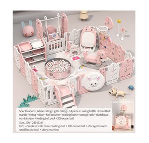 Combinazione di Giocattoli in Plastica per Bambini, Arredamento Parco Giochi Interno di Design Moderno e Box Sicuro per Neonati - Product Image 1