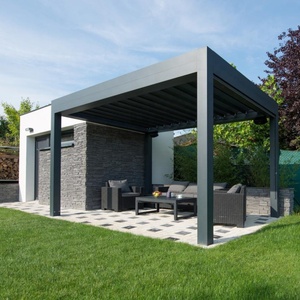 Sistema de techo de persiana de aluminio bioclimático para exteriores, cobertizo de jardín 3X4 con pérgola eléctrica, Marco recubierto de polvo, <span class=keywords><strong>cenador</strong></span> de Louvre para exteriores - Product Image 3