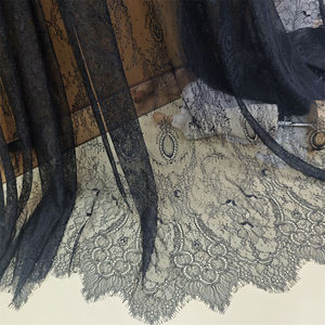 Tessuto in pizzo ciglia per donna, di alta moda, 100% nylon, <span class=keywords><strong>tulle</strong></span> bianco e nero, per abiti da donna e maglietta intima delicata sulla pelle - Product Image 4