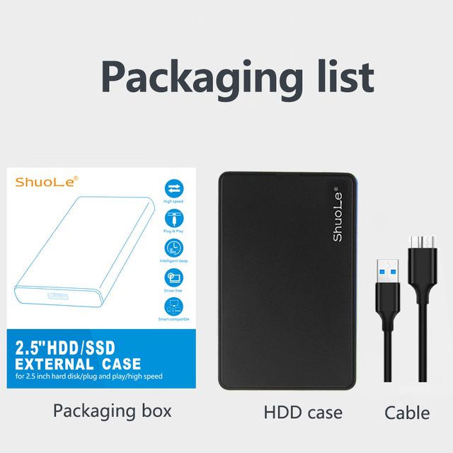 Wholesale Plastic 2.5 Inch HDD Case Hard Drive SATA USB External Storage Enclosure Box