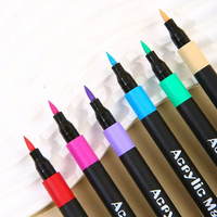 Petite Boîte Noire Marqueurs Acrylique Crayons Aquarelle Souple Papier Opaque Crayons de Couleur Empilables Art Spécial Papeterie Vente en Gros