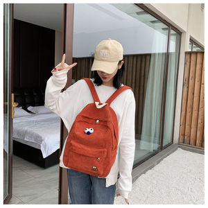 <span class=keywords><strong>20l</strong></span> trekking quotidien couleur unie étudiant personnalisé en velours côtelé imprimé animal sac à dos dames - Product Image 2