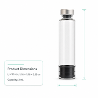 Contenant en verre borosilicate neutre 3ml 5ml pour emballage de liquides, logo imprimé, personnalisation de la couleur, livraison immédiate