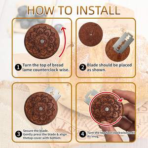 Couteau à trancher le pain en bois avec 5 lames de rasoir et étui de rangement – Outil de traçage pour pain au levain - Product Image 5