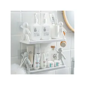 Acessórios de cozinha prateleira para shampoo e banheiro, prateleira fixa na parede, organizador para banheiro, shampoo, 2023