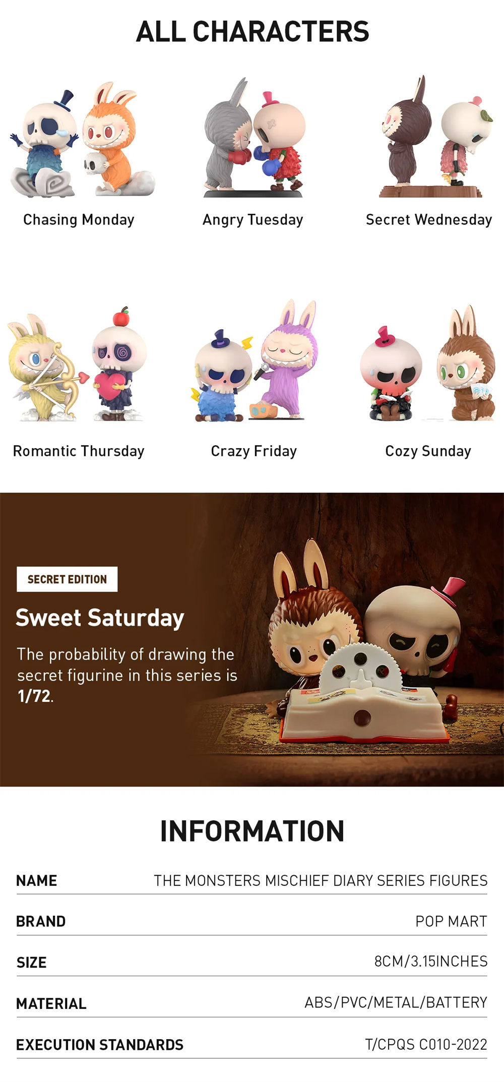 POP MART the Monsters Mischief Diary Series - Collectible Toys