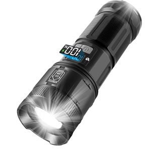 ขายส่งไฟฉายเลเซอร์/p50/p90 ไฟ LED สำหรับภายนอกอาคาร แสงแรง อลูมิเนียม กันน้ำ สว่างมาก พร้อมหน้าจอดิจิตอล สีขาว - Product Image 1