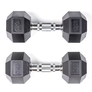 <span class=keywords><strong>Mancuernas</strong></span> Libra Equipo de entrenamiento de potencia pesada Mancuerna hexagonal con carcasa de goma Hombres 2,5 5 <span class=keywords><strong>8</strong></span> 10 25 50 70 75 100 <span class=keywords><strong>Kg</strong></span> Lb 20lb 50kg Negro - Product Image 3