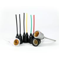 Europe, Thaïlande, Amérique du Sud, Arabie Saoudite E27 Lampe à tête en PVC noir étanche avec fil coloré
