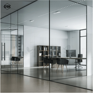 <span class=keywords><strong>Cloison</strong></span> en verre sans cadre moderne de 100 mm, système acoustique 45 dB pour bureau, établissement scolaire, supermarché, design élégant et haut de gamme - Product Image 1