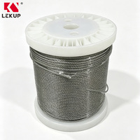 AISI SUS 304 316 Edelstahlseil mit Hoher Korrosionsbeständigkeit, 1x12 SS-Drahtseil, Flexibles 1,2mm Stahlseil