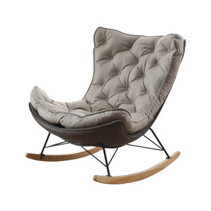 Fauteuil à bascule moderne avec profondeur d'assise de 38 cm, fauteuil rembourré avec ottoman pour salon - Product Image 6
