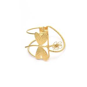 Brazalete de Moda en Acero Inoxidable 316L con Baño de Oro PVD y Diseño de Libélula, Joyería para Mujer - Product Image 1
