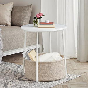 Cross-border <b>small</b> apartment home sofa <b>side</b> <b>table</b> modern minimalist bedroom living room <b>small</b> tea <b>table</b> creative wooden <b>round</b> - Product Image 3