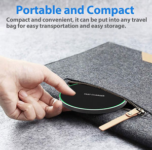 <span class=keywords><strong>Chargeur</strong></span> sans fil portable 15W avec logo personnalisé, lumière LED, boîtier en métal, charge rapide, entrée Type-C, chargeurs de téléphone sans fil - Product Image 4