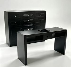 Nail Salon Station Set Black Manicure <b>Desk</b> <b>Large</b> Storage Drawer Cabinet for Beauty Spa - Product Image 2
