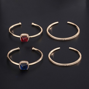 Dainty Jewelry Eco-friendly <b>Copper</b> 12*12mm Multicolor Sugar Loaf Zircon Fashion <b>Bangle</b> for Trendy Korean Style Daily Wear - Product Image 6