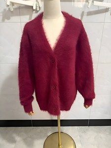 <span class=keywords><strong>Pull</strong></span> décontracté ample à col en <span class=keywords><strong>V</strong></span> et manches longues pour femme, idéal automne-hiver, avec logo et taille personnalisables (ODM/OEM) - Product Image 3