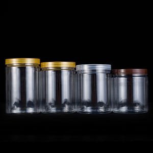 Frasco de Plástico PET Transparente Personalizable con Tapa de Rosca Hermética para Dulces, Caramelos, Azúcar, Frutos Secos, Legumbres, Alimentos, Té - Product Image 2